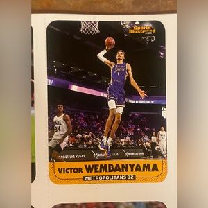 Victor Wembanyama 2023 Sports Illustrated For Kids 1st RC Uncut Sheet Complete